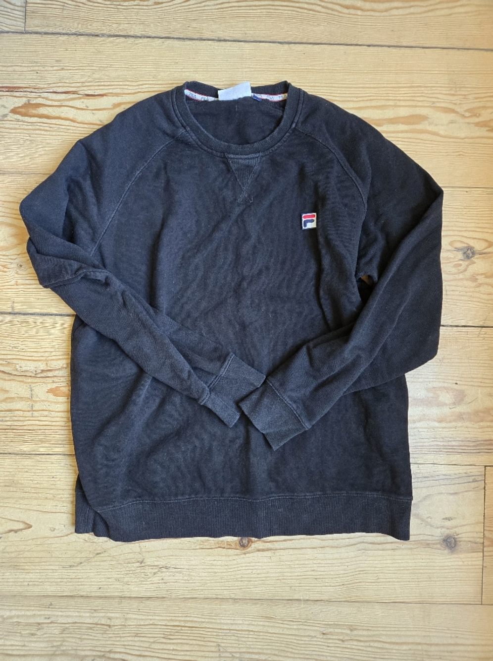 Fila Black Crewneck Sweatshirt Men's 1X Logo Pullover